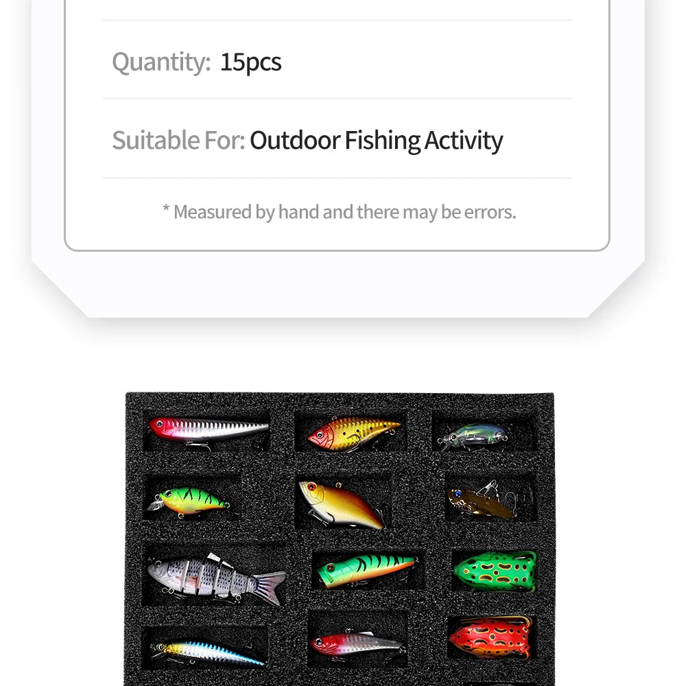 Weihe 15pcs Fishing Lure Gift Box Set!