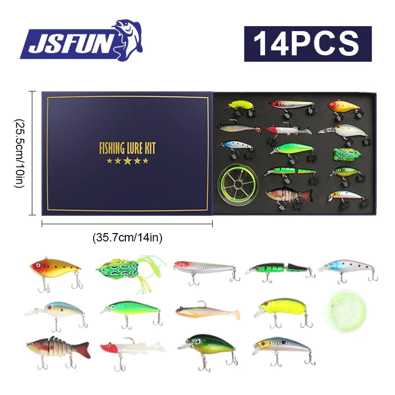 JSFUN 14PCS Fishing Bait Gift Box!